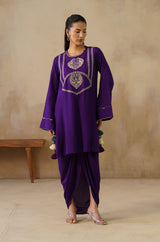 Noor Purple Drape Skirt Set