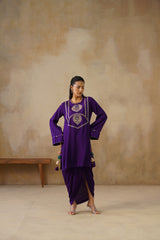Noor Purple Drape Skirt Set