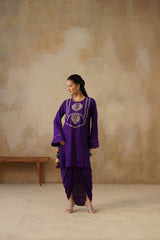 Noor Purple Drape Skirt Set