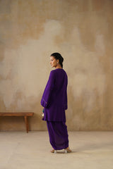 Noor Purple Drape Skirt Set