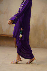 Noor Purple Drape Skirt Set