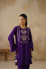 Noor Purple Drape Skirt Set