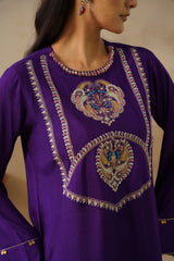 Noor Purple Drape Skirt Set