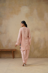 Noor Pink Drape Skirt Set