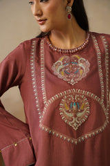 Noor Brown Drape Skirt Set