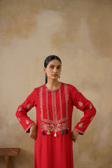 Noor Red Full Length Dress