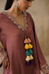 Noor Brown Coat set with Garara