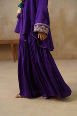 Noor Purple Coat set with Garara