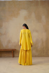 Noor Yellow Coat set with Garara