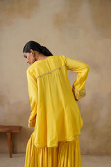 Noor Yellow Coat set with Garara