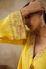 Noor Yellow Coat set with Garara