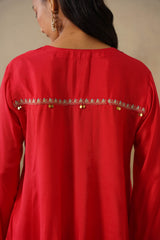 Noor Red Coat set with Garara