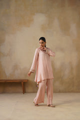 Noor Pink Drape Top Set