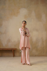 Noor Pink Drape Top Set
