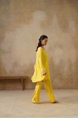 Noor Yellow Drape Top Set