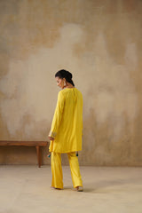 Noor Yellow Drape Top Set