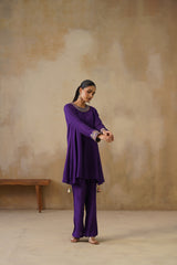 Noor Purple Drape Top Set