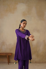 Noor Purple Drape Top Set