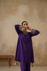 Noor Purple Drape Top Set