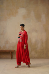 Noor Red Kali Suit Set with Dupatta