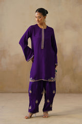 Noor Purple Kashmiri Kurta Set with Dupatta