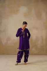 Noor Purple Kashmiri Kurta Set with Dupatta