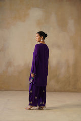 Noor Purple Kashmiri Kurta Set with Dupatta