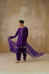 Noor Purple Kashmiri Kurta Set with Dupatta
