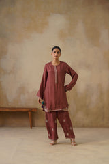 Noor Brown Kashmiri Kurta Set with Dupatta