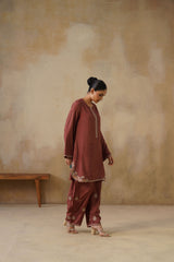 Noor Brown Kashmiri Kurta Set with Dupatta