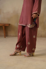 Noor Brown Kashmiri Kurta Set with Dupatta