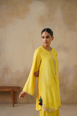 Noor Yellow Kashmiri Kurta Set with Dupatta