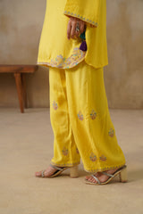 Noor Yellow Kashmiri Kurta Set with Dupatta