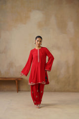 Noor Red Kashmiri Kurta Set with Dupatta