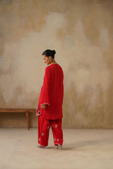 Noor Red Kashmiri Kurta Set with Dupatta