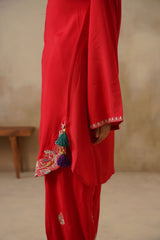 Noor Red Kashmiri Kurta Set with Dupatta