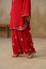 Noor Red Kashmiri Kurta Set with Dupatta