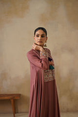 Noor Brown Kali Suit Set with Dupatta