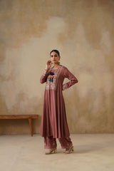 Noor Brown Kali Suit Set with Dupatta