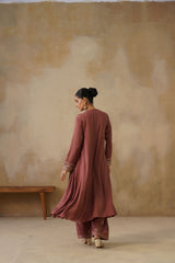 Noor Brown Kali Suit Set with Dupatta