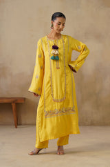 Noor Yellow Straight Suit Set with Dupatta