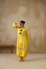 Noor Yellow Straight Suit Set with Dupatta