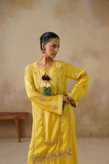 Noor Yellow Straight Suit Set with Dupatta