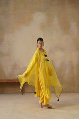 Noor Yellow Straight Suit Set with Dupatta