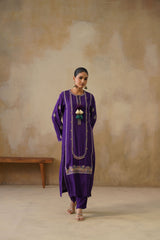 Noor Purple Straight Suit Set with Dupatta