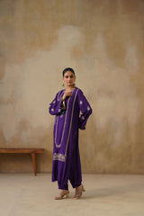Noor Purple Straight Suit Set with Dupatta