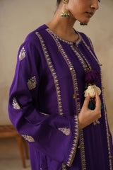 Noor Purple Straight Suit Set with Dupatta