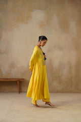 Noor Yellow Kali Suit Set with Dupatta