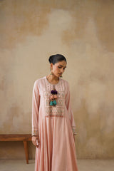 Noor Pink Kali Suit Set with Dupatta