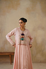 Noor Pink Kali Suit Set with Dupatta